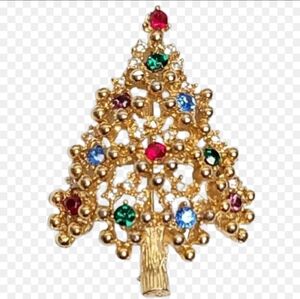 Vintage Eisenberg UnSigned Christmas Tree Brooch